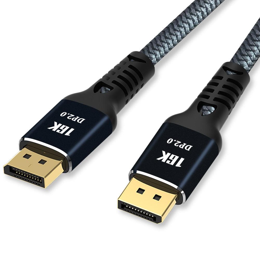 New HDR Resolution DisplayPort 2.0 Cable 16K 10K 80Gbps16K DisplayPort 2.0 Cable 10ft Supports 16K@60Hz 0K@60Hz  8K@60Hz 4K@165Hz 4K@144Hz 80Gbps Dynamic HDR  Adapter For Video PC Laptop TV Monitor
