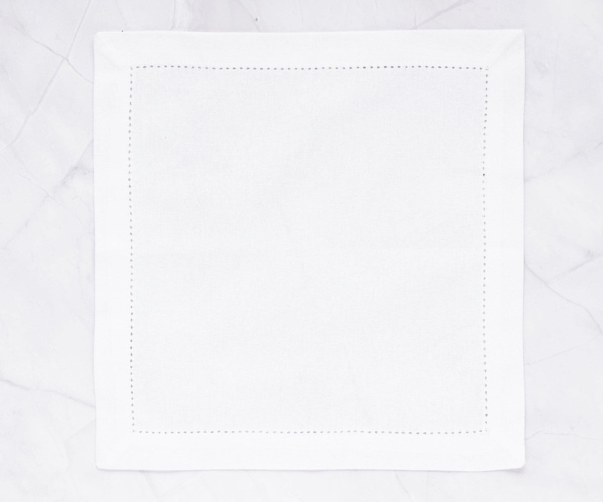 White Hemstitched Napkins - 20 inch