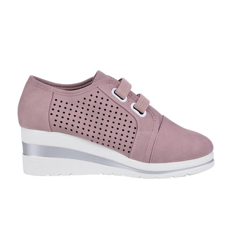 New High Heel Casual Womens Sneakers Breathable Height Increasing Shoes Air Cushion Comfortable Sneakers Women's Vulcanize Leather Shoes Luxury Walking Women Outdoor Shoes