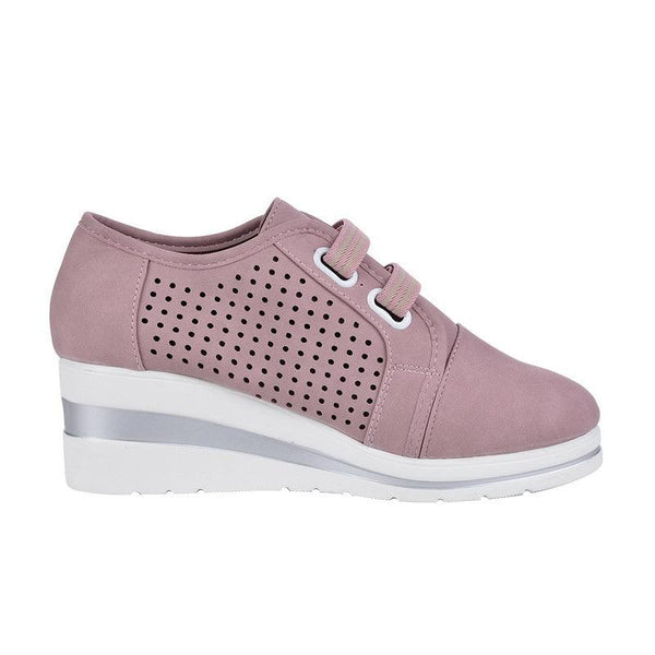 New High Heel Casual Womens Sneakers Breathable Height Increasing Shoes Air Cushion Comfortable Sneakers Women's Vulcanize Leather Shoes Luxury Walking Women Outdoor Shoes