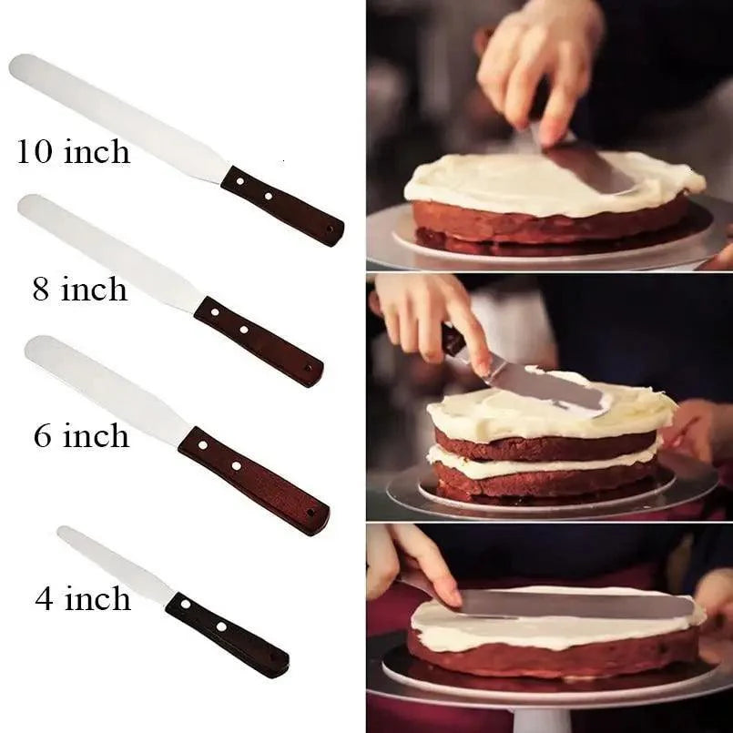 New Incredible 4/6/8/10 Inch Stainless Steel Cake Spatula Butter Cream Icing Frosting Knife Smoother Kitchen Pastry Cake Decoration Tools