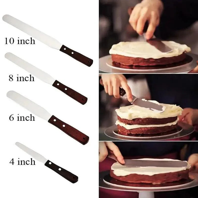 New Incredible 4/6/8/10 Inch Stainless Steel Cake Spatula Butter Cream Icing Frosting Knife Smoother Kitchen Pastry Cake Decoration Tools