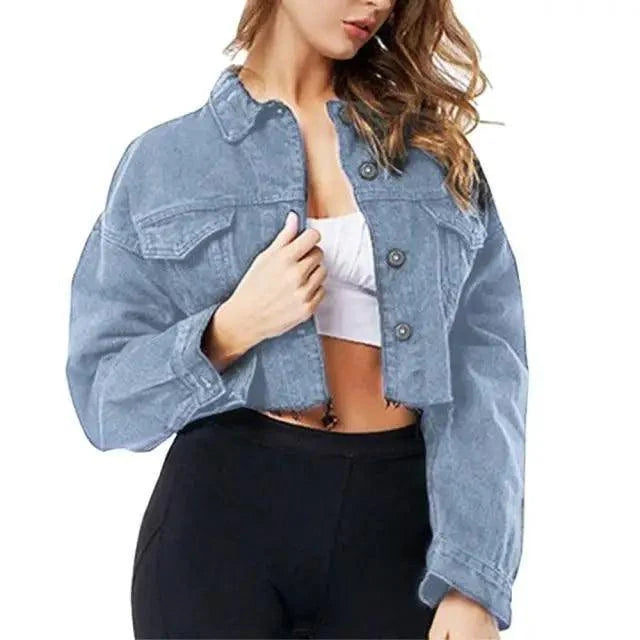 New Incredible Spring Women Sexy Ripped Denim Jackets Vintage Casual Short Jean Jacket Puff Sleeve Winter Female Coat Streetwear