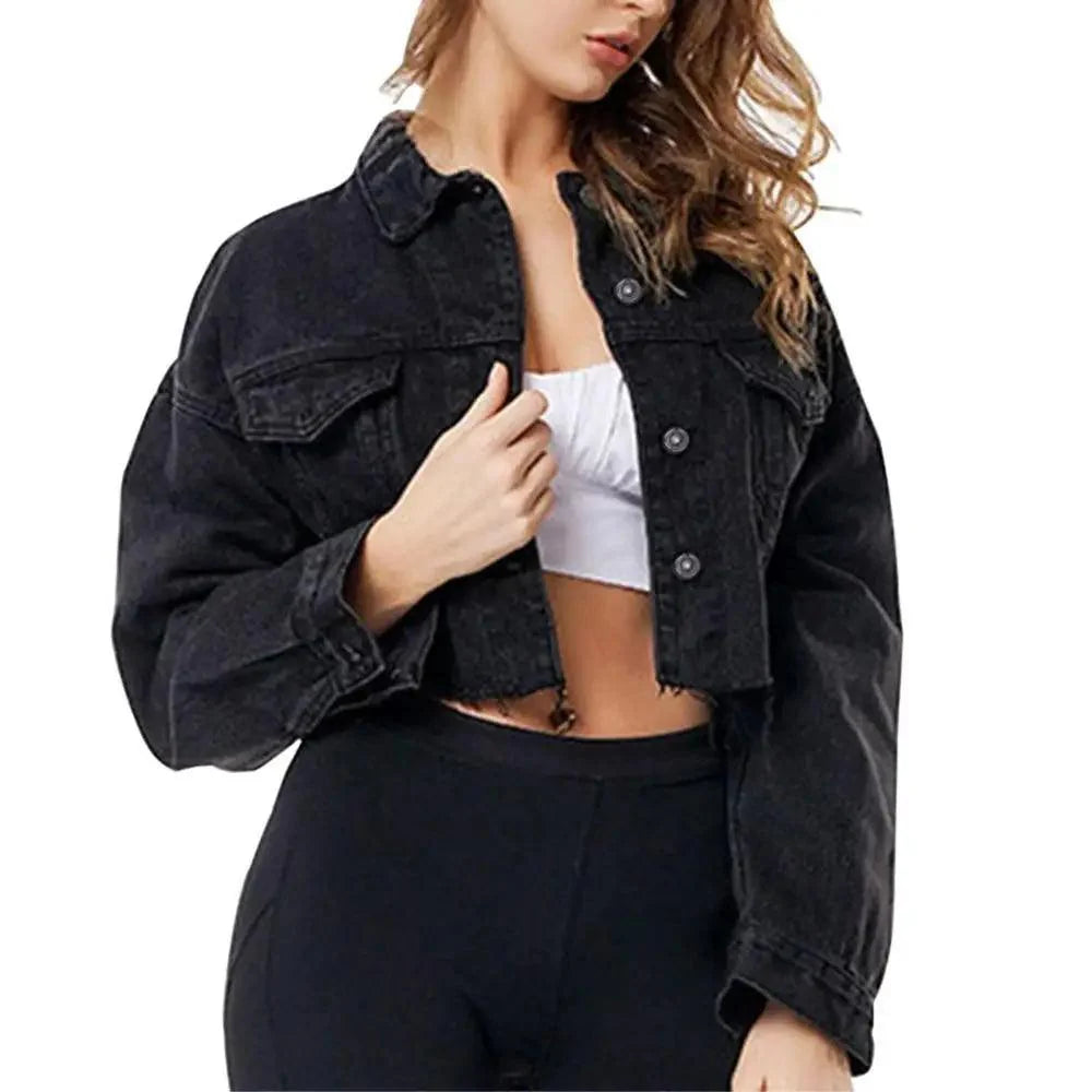 New Incredible Spring Women Sexy Ripped Denim Jackets Vintage Casual Short Jean Jacket Puff Sleeve Winter Female Coat Streetwear