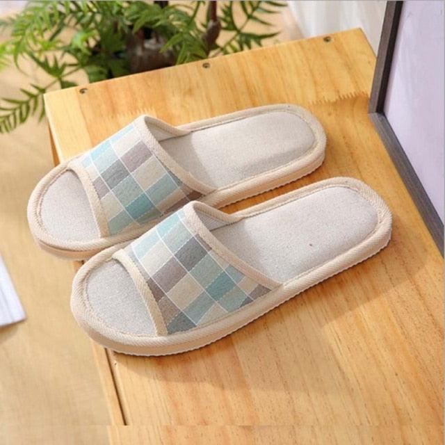 New Linen Slippers For Summer Indoor Wood Floor Cloth Slippers Couple Home Men And Women Cotton Yarn House Slippers For Women Men High Memory Foam Cotton Lining Couples Shoes