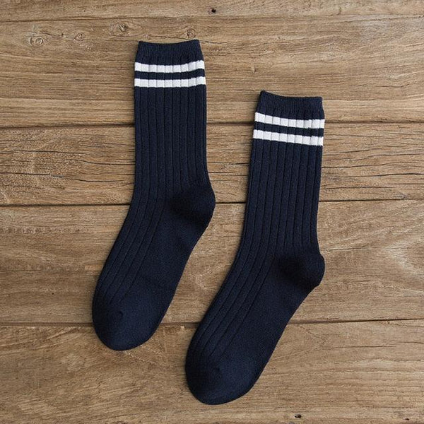 New Loose Solid Colors High School Girls Cute Socks Needles Knitting Cotton Scrunch Socks For Women