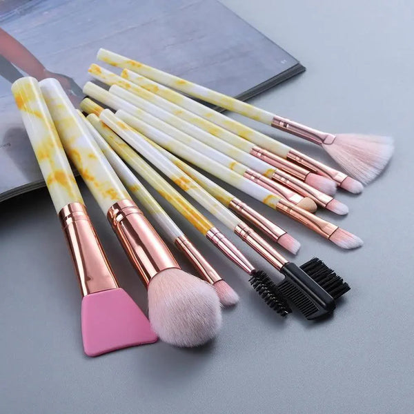 New Luxurious 12/8/5pcs Eye Lip Makeup Brushes Set Eyebrow Comb Eyelash Sponge Eyeshadow Silicone Face Mask Edge Control Brush Cosmetics