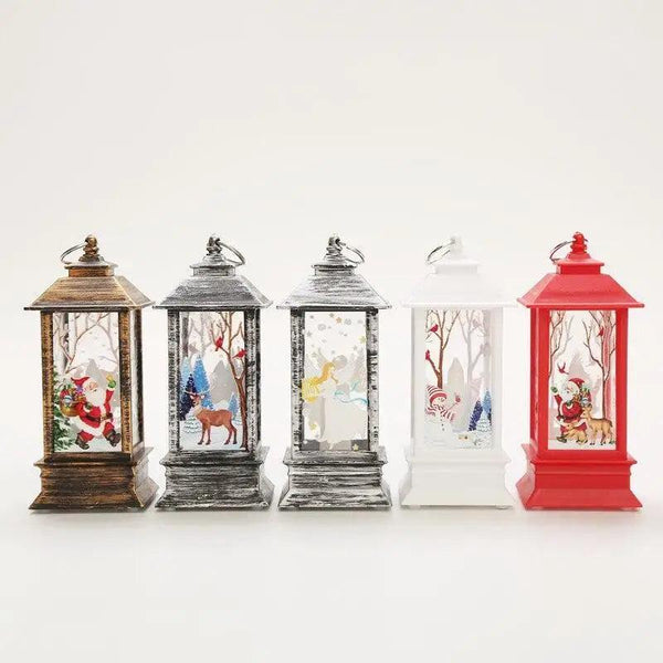 New Luxurious Christmas Ornament LED Lamp Desktop Hanging Santa Claus Elk Lantern Xmas Home Party Decoration Prop Lights Kids Gift