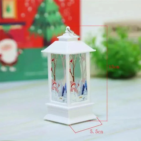 New Luxurious Christmas Ornament LED Lamp Desktop Hanging Santa Claus Elk Lantern Xmas Home Party Decoration Prop Lights Kids Gift