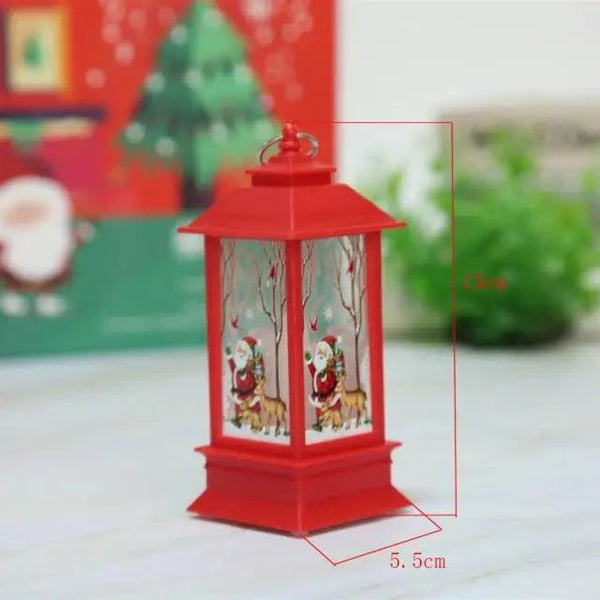 New Luxurious Christmas Ornament LED Lamp Desktop Hanging Santa Claus Elk Lantern Xmas Home Party Decoration Prop Lights Kids Gift