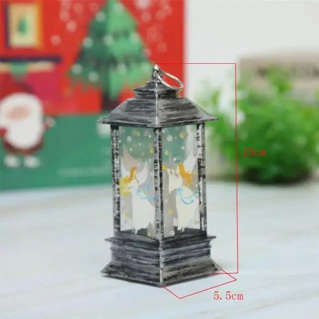 New Luxurious Christmas Ornament LED Lamp Desktop Hanging Santa Claus Elk Lantern Xmas Home Party Decoration Prop Lights Kids Gift