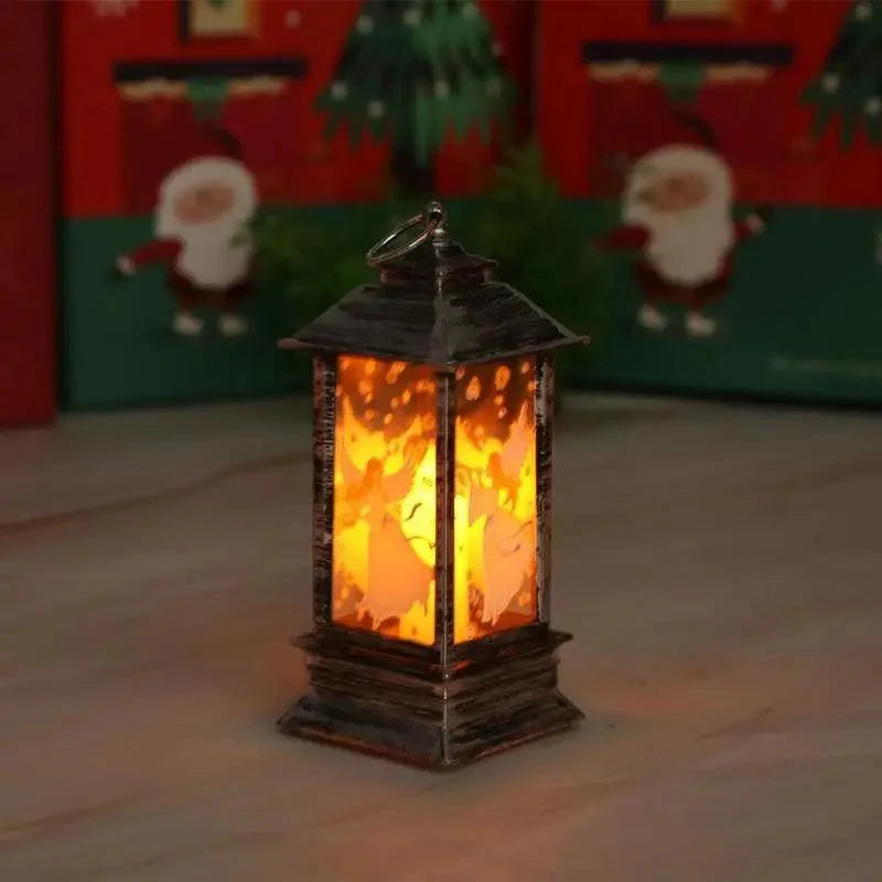 New Luxurious Christmas Ornament LED Lamp Desktop Hanging Santa Claus Elk Lantern Xmas Home Party Decoration Prop Lights Kids Gift