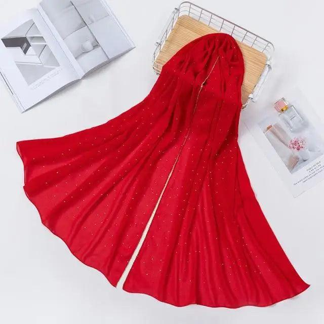 New Luxurious Gold Chiffon Head Scarf Solid Soft Long Muslim Scarves For Women Hijab Musulman Female Shawl and Wrap