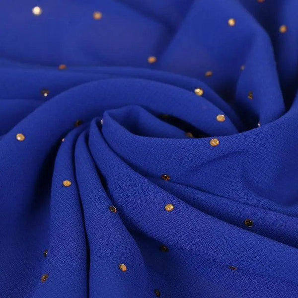 New Luxurious Gold Chiffon Head Scarf Solid Soft Long Muslim Scarves For Women Hijab Musulman Female Shawl and Wrap