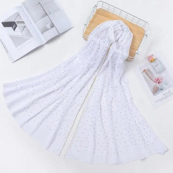 New Luxurious Gold Chiffon Head Scarf Solid Soft Long Muslim Scarves For Women Hijab Musulman Female Shawl and Wrap