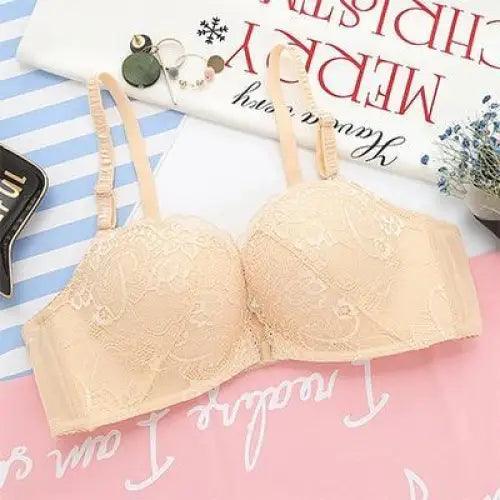 New Luxurious Lace Floral Wireless Bras For Women Front Closure Bras Plus Size Bralette Comfortable  Adjusted Push Up Bra