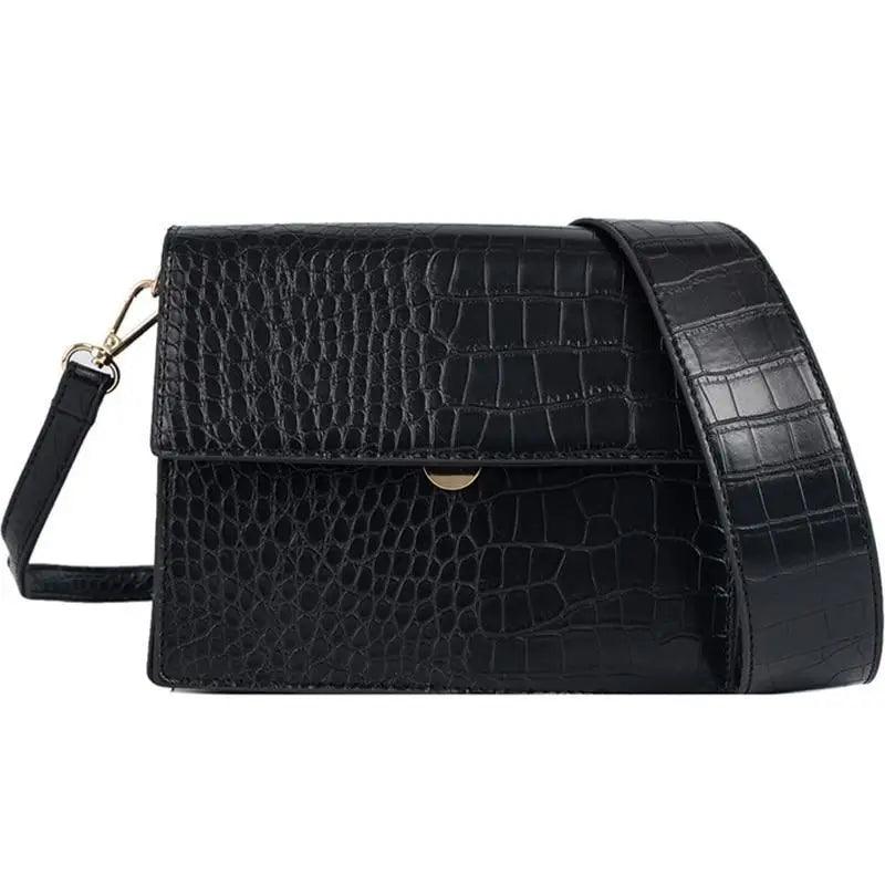 Female Flip Square Bag Leather Women's Designer Handbag Crocodile Pattern Shoulder Messenger Bags