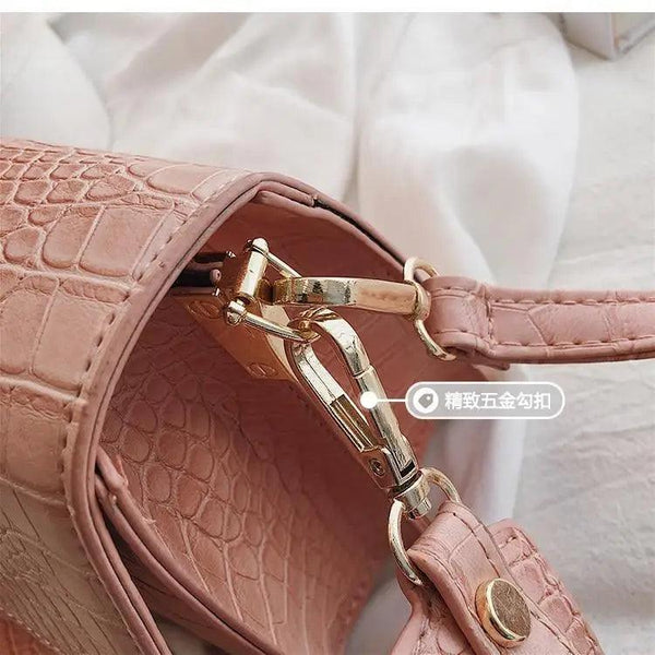 Female Flip Square Bag Leather Women's Designer Handbag Crocodile Pattern Shoulder Messenger Bags