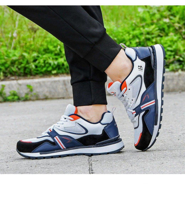 New Luxury Leather Sport Shoes Man Sneakers Running Shoes Men Tennis Male Walking Footwear Trendy Fitness Casual Mens Comfortable Walking Mans Trendy Slip On Sport Sneakers