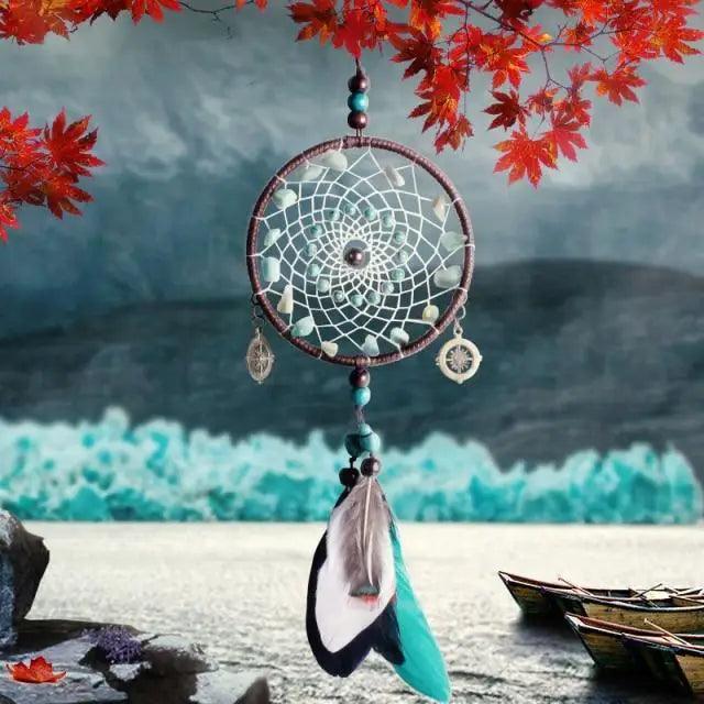 New Luxury Original Silver Gray Dream Catcher 2 Ring Feather Hanging Art Gifts To Bestie Friends Creative Valentine's Day Gifts