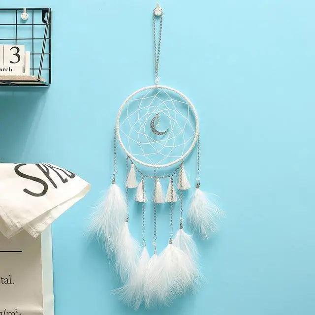 New Luxury Original Silver Gray Dream Catcher 2 Ring Feather Hanging Art Gifts To Bestie Friends Creative Valentine's Day Gifts