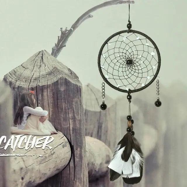 New Luxury Original Silver Gray Dream Catcher 2 Ring Feather Hanging Art Gifts To Bestie Friends Creative Valentine's Day Gifts