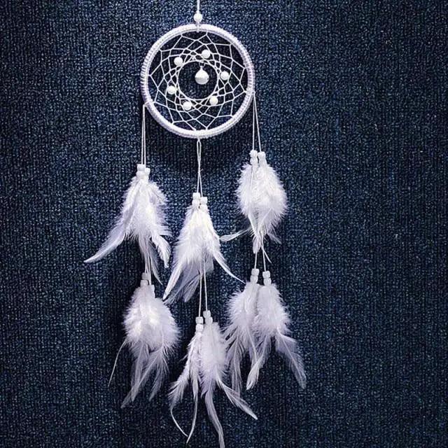 New Luxury Original Silver Gray Dream Catcher 2 Ring Feather Hanging Art Gifts To Bestie Friends Creative Valentine's Day Gifts