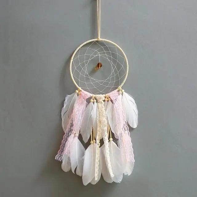 New Luxury Original Silver Gray Dream Catcher 2 Ring Feather Hanging Art Gifts To Bestie Friends Creative Valentine's Day Gifts