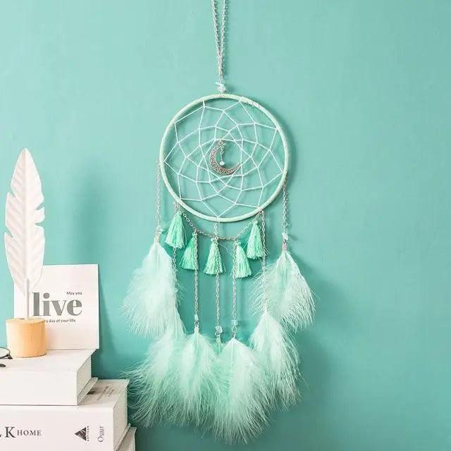 New Luxury Original Silver Gray Dream Catcher 2 Ring Feather Hanging Art Gifts To Bestie Friends Creative Valentine's Day Gifts