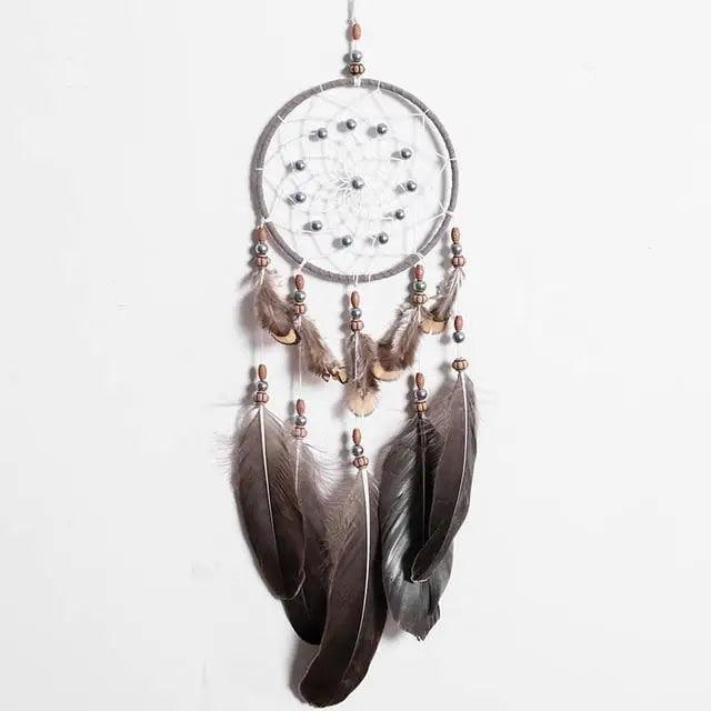 New Luxury Original Silver Gray Dream Catcher 2 Ring Feather Hanging Art Gifts To Bestie Friends Creative Valentine's Day Gifts