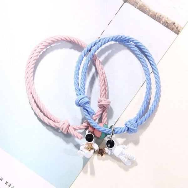 New Magnet Couple Bracelet Star Astronaut Paired Bracelet Attractive Fashion Star Magnetic Bracelets For Couples Jewelry Gifts Set For Couple Bestfriend Girlfriend Boyfriend Women Men