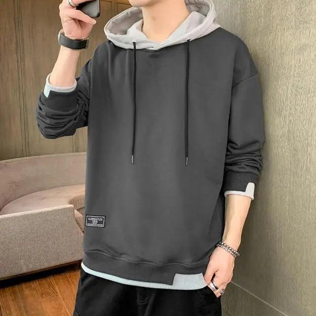 New Men Casual Sweatshirt Hoodies Male Solid Color Pullover Tops Spring Autumn Winter Pullover Floral Print Flannel Check Hoodie Autumn Jackets For Men