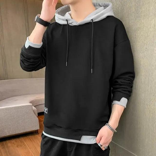 New Men Casual Sweatshirt Hoodies Male Solid Color Pullover Tops Spring Autumn Winter Pullover Floral Print Flannel Check Hoodie Autumn Jackets For Men