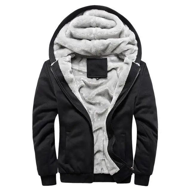 New Men Hoodies Winter Thick Warm Fleece Men Hoodies Coat Sportwear Male Streetwear Men Winter Warm Fleece Sweater Jacket Thick Padded Coat Hoodie