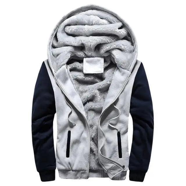 New Men Hoodies Winter Thick Warm Fleece Men Hoodies Coat Sportwear Male Streetwear Men Winter Warm Fleece Sweater Jacket Thick Padded Coat Hoodie