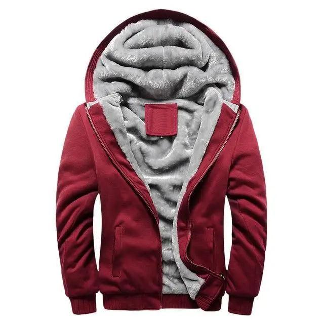 New Men Hoodies Winter Thick Warm Fleece Men Hoodies Coat Sportwear Male Streetwear Men Winter Warm Fleece Sweater Jacket Thick Padded Coat Hoodie