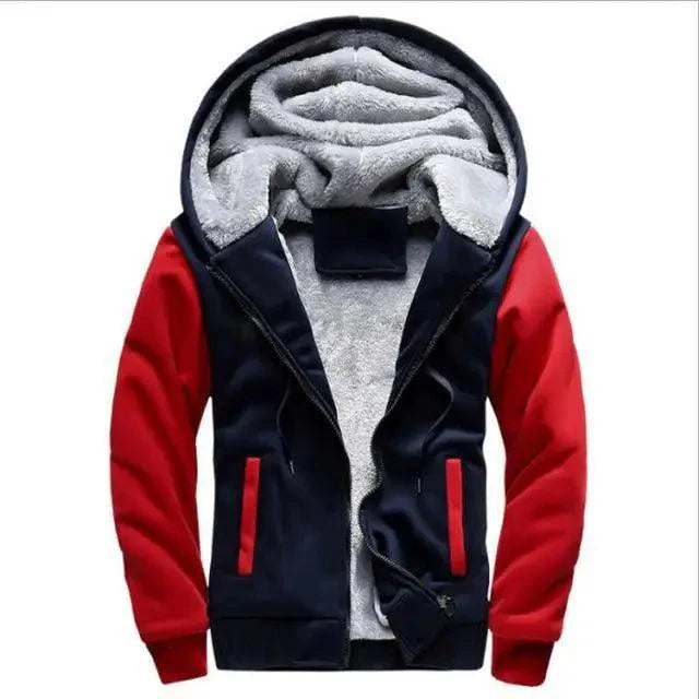 New Men Hoodies Winter Thick Warm Fleece Men Hoodies Coat Sportwear Male Streetwear Men Winter Warm Fleece Sweater Jacket Thick Padded Coat Hoodie