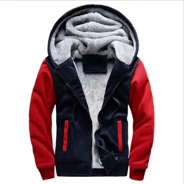 New Men Hoodies Winter Thick Warm Fleece Men Hoodies Coat Sportwear Male Streetwear Men Winter Warm Fleece Sweater Jacket Thick Padded Coat Hoodie