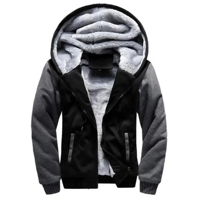New Men Hoodies Winter Thick Warm Fleece Men Hoodies Coat Sportwear Male Streetwear Men Winter Warm Fleece Sweater Jacket Thick Padded Coat Hoodie