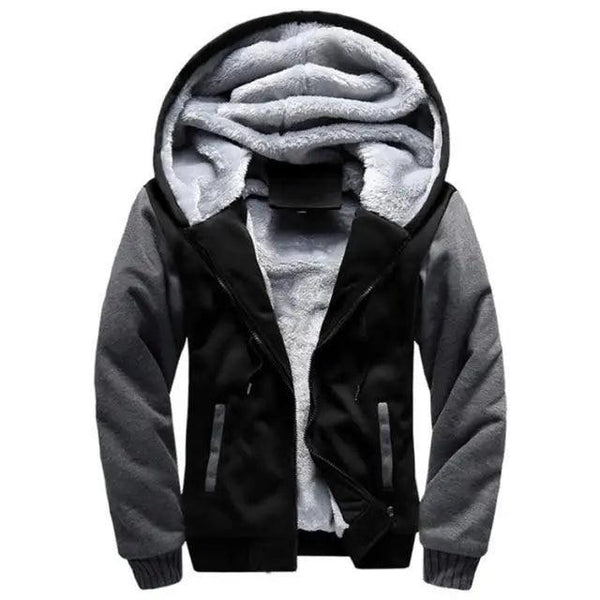 New Men Hoodies Winter Thick Warm Fleece Men Hoodies Coat Sportwear Male Streetwear Men Winter Warm Fleece Sweater Jacket Thick Padded Coat Hoodie