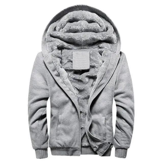 New Men Hoodies Winter Thick Warm Fleece Men Hoodies Coat Sportwear Male Streetwear Men Winter Warm Fleece Sweater Jacket Thick Padded Coat Hoodie
