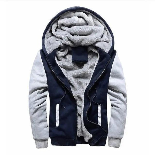 New Men Hoodies Winter Thick Warm Fleece Men Hoodies Coat Sportwear Male Streetwear Men Winter Warm Fleece Sweater Jacket Thick Padded Coat Hoodie