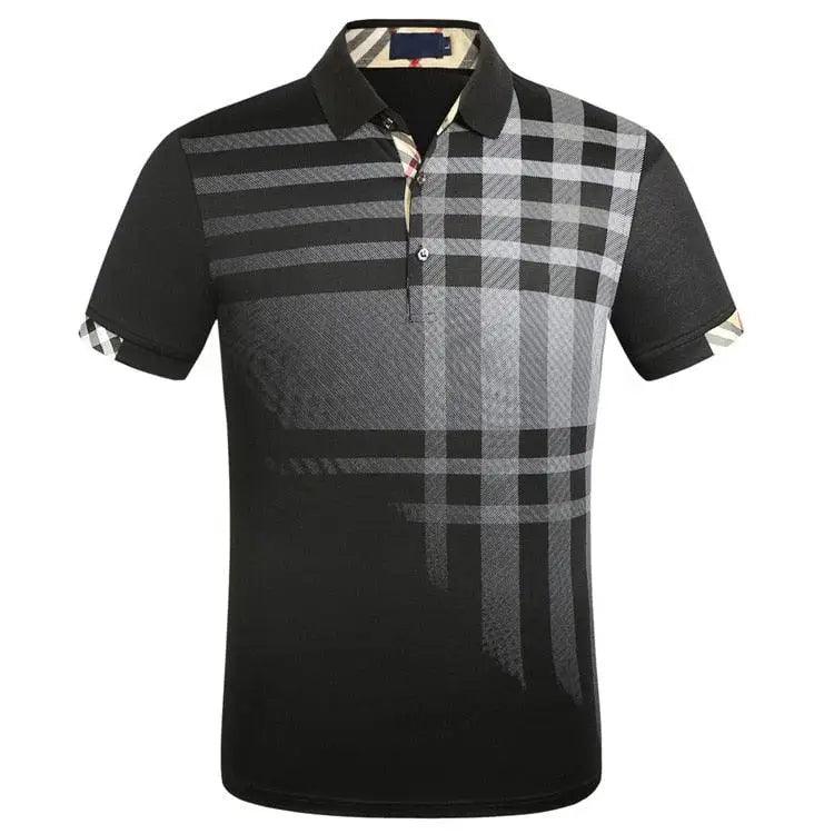 New Men's Polo Shirt Men Soft Cotton Short Sleeve Shirt Nice Plus Size Modern Polo Shirt for Men Short Sleeve Slim Fit Summer Thin Shirt Men Polo Shirt Plaid Clothing