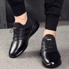 New Mens Casual Leather Lace Up Sneakers Solid Color Breathable Business Mens Fashion Leather Dress Sneakers Flexible Business Casual Non-Slip Shoes For Men