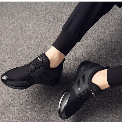 New Mens Casual Leather Lace Up Sneakers Solid Color Breathable Business Mens Fashion Leather Dress Sneakers Flexible Business Casual Non-Slip Shoes For Men