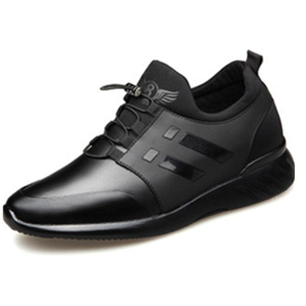 New Mens Casual Leather Lace Up Sneakers Solid Color Breathable Business Mens Fashion Leather Dress Sneakers Flexible Business Casual Non-Slip Shoes For Men