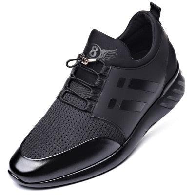 New Mens Casual Leather Lace Up Sneakers Solid Color Breathable Business Mens Fashion Leather Dress Sneakers Flexible Business Casual Non-Slip Shoes For Men