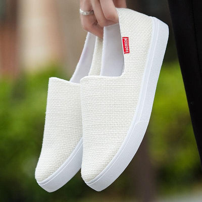 New Mens Womens Casual Flat Canvas Shoes Lightweight Elegant Shoes Men Casual Walking Sneakers Comfortable Modern White Soft Sneakers