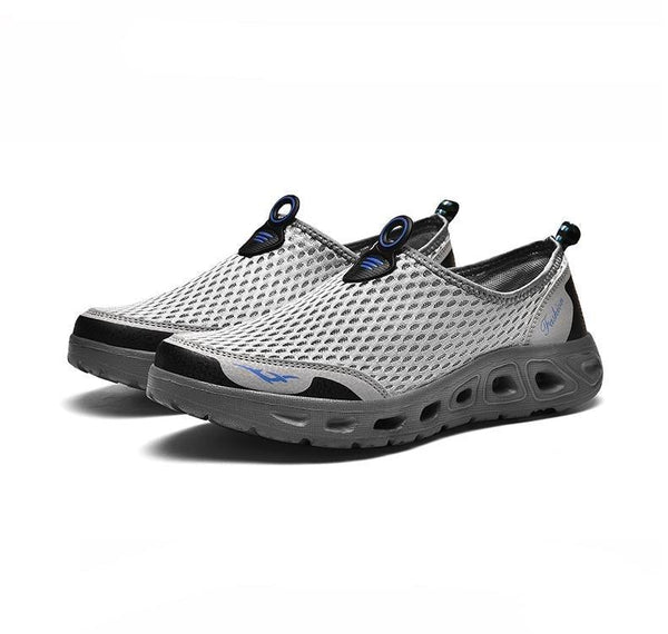 New Mesh Mens Aqua Shoes Outdoor Breathable Quick Dry Water Sneakers Light Anti-Skid Sport Footwear Comfortable Mesh Work Shoes Beach Swim Surf Shoes Water Shoes