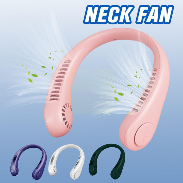 New Mini Neck Fan Portable Bladeless Hanging Neck 1200mAh Rechargeable Air Cooler 3 Speed Mini Summer Sports Fans Portable Smart Cooling Neckband Fan Super Quiet Working
